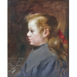 Henri Adrien Tanoux (1865-1923), Oil on board, 'Retrato De Nina' (Portrait of a girl), Signed,