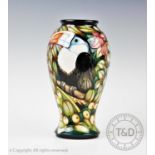 A Moorcroft vase of inverted baluster form, decorated with the ?Chapada Toucan? design by Sian