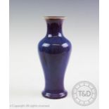 A Chinese porcelain Jun Yao glaze vase, 19th century, of slender baluster form, with flared neck,