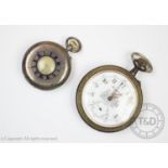 A railway regulator, white enamel dial with arabic numerals and subsidiary dials to six 'o' clock,