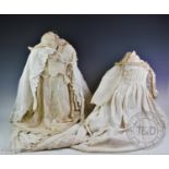 An 18th century baby?s dress, the cotton dress with pleated details with a collection of white works