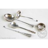 A George III silver seal top spoon, probably William Collings, London 1776, planishing to the