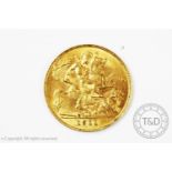 A George V gold half sovereign dated 1911, gross weight 3.9gms