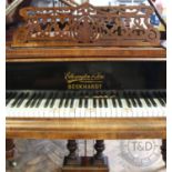 A Beckhardt rosewood baby grand piano, circa 1880, signed 'Eherington & Sons, Richmond , Surrey,