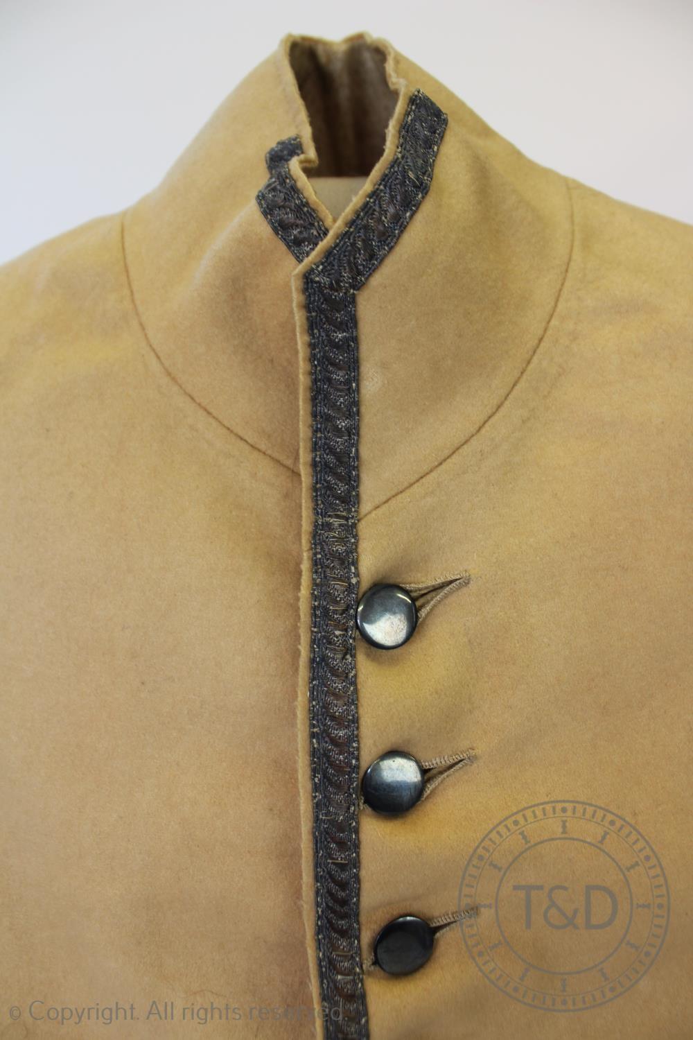 A marled lavender wool frock coat, circa 1790, with pierced silvered metal buttons to front, cuffs - Image 7 of 7
