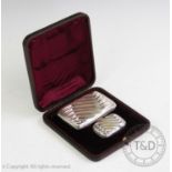 A Victorian gentleman's silver smoking set, Henry Bourne, Birmingham 1893, comprising: a silver