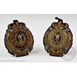 Two embroidered crests for The Black Watch (Royal Highland Regiment) of Canada, depicting St