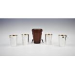 A set of four 20th century silver plated stirrup cups, Roberts & Belk, Sheffield, of tapering