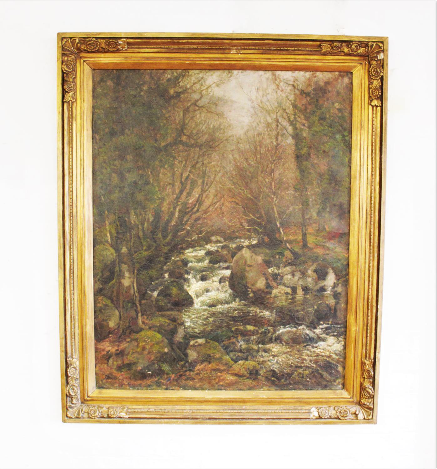 Garstin Cox (1892-1933), Oil on canvas, 'The Torrent, 1913, Devonshire', 126.5cm x 101cm, Signed