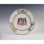 A Chinese export porcelain Scottish Armorial charger, of circular form and centrally decorated