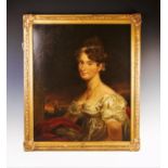 English School, early 19th century, Oil on canvas, Portrait of a lady, half length, 74.5cm x 61cm,