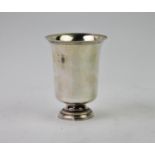 A 19th century French silver beaker, 'J J B', Paris, of plain polished form, to a spreading base