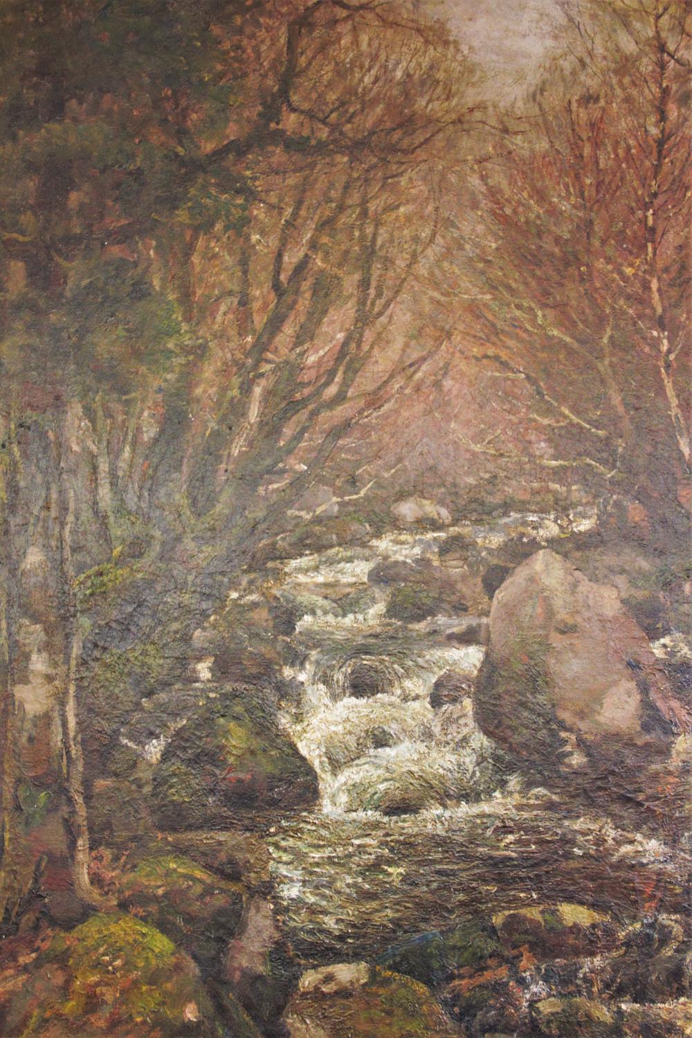 Garstin Cox (1892-1933), Oil on canvas, 'The Torrent, 1913, Devonshire', 126.5cm x 101cm, Signed - Image 2 of 3