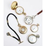 A 20th century open face silver pocket watch, the white enamel dial with black Roman numerals and