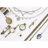 A collection of antique and vintage lady's accessories, including a lady's vintage 9ct gold