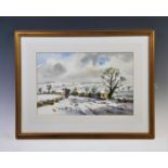 James Fletcher-Watson, RI, RBA (1913-2004), Watercolour on paper, Winter village scene, Signed lower