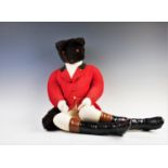 A hunting fox soft toy, by Casa Roma, modelled in a seated position wearing red riding jacket,