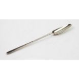 A George III silver marrow scoop, London 1777, of typical plain polished form, 23cm long