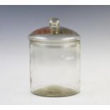 An early 20th century vintage Smiths Crisps glass counter jar, the cylindrical form jar with 'Smiths
