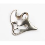 A Georg Jensen sterling silver 'Amoeba' brooch by Henning Koppel, the pierced decoration brooch