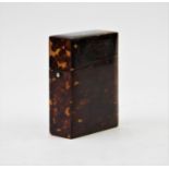 A Victorian tortoiseshell card case, of rectangular form, encased with angular tortoiseshell