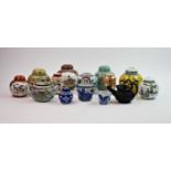 A selection of 20th century oriental wares, to include seven assorted ginger jars and covers, each