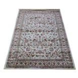 An ivory ground Kashmir rug with all-over floral design, 170cm x 120cm