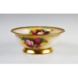 A Victorian Royal Worcester blush ivory bowl, late 19th century, the bowl with gilt cusped rim, gilt