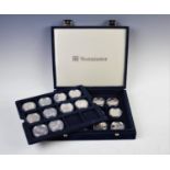 A Westminster set of twenty two silver proof coins celebrating Queen Elizabeth II & Prince Philip'