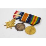 A WWI medal trio to Private J Connolly London, No.19952, comprising; 1914/15 Star, War Medal and
