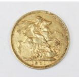 An Edwardian gold sovereign dated 1901, gross weight 8.0gms