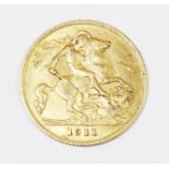 A George V gold half sovereign, dated 1911