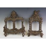 A Victorian cast iron double photograph frame in the manner of Coalbrookdale, Rd No 444517, with