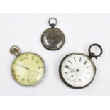 A Victorian silver open face pocket watch by the English Watch Company, marks for Birmingham 1895,