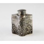 An Edwardian silver tea caddy, probably T H Hazlewood & Co, Birmingham 1908, of quatrefoil form with