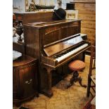 An early 20th century Chappell of London walnut upright overstrung piano, 127cm H x 147cm W x 68cm D