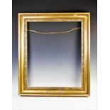 A gilt and gesso frame of large proportions, early 20th century, strung to hang in portrait