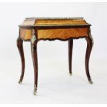 A French rosewood and kingwood jardinere planter, late 19th century, of rectangular form with a