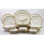 A Royal Worcester 'Coventry' pattern eight place dinner service, comprising: eight dinner plates,