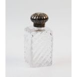 A Victorian silver topped moulded glass scent bottle, Horton & Allday, Birmingham 1875, with star