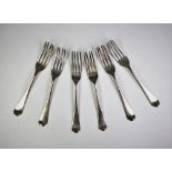 A set of six George III old English pattern silver forks, George Smith (III) & William Fearn, London