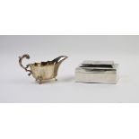 An Edwardian silver cigarette box, Wright & Davies, London 1902, of plain polished rectangular form,