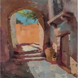 ALFREDO MESCHIS (Palermo 1952 - 2001) OLIO su tela "Scorcio di paese", datato 1975, firmato in basso