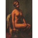 VINCENZO VINCIGUERRA (Caccamo (Pa) 1922) OLIO su cartone telato "Nudo femminile", firmato in basso a