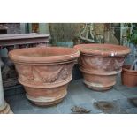 COPPIA PORTA PIANTE in terracotta Impruneta. Toscana XX secolo Misure: h cm 80