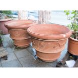 COPPIA PORTA PIANTE in terracotta Impruneta. Toscana XX secolo Misure: h cm 59