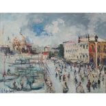 EMANUELE CAPPELLO (Vittoria (Rg) 1936) OLIO su tela "Venezia". Misure: cm 60 x 80