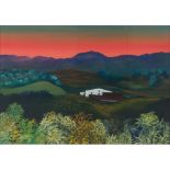SIRIO MIDOLLINI (1925 - 2008) OLIO su tela "Paesaggio toscano", datato 1984, firmato in basso a