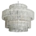PRODUZIONE ITALIANA ANNI '60 LAMPADARIO a dieci luci in vetro di Murano. Misure: h cm 70