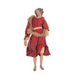 PUPO da presepe in terracotta e legno raffigurante "Personaggio" (mancanze). XVIII secolo Misure: